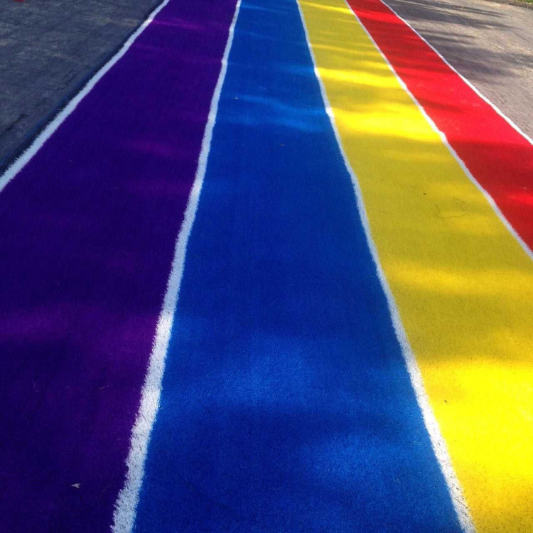 仿真草坪人造草坪假草坪草皮地毯装饰幼儿园彩色跑道彩色草坪2cm