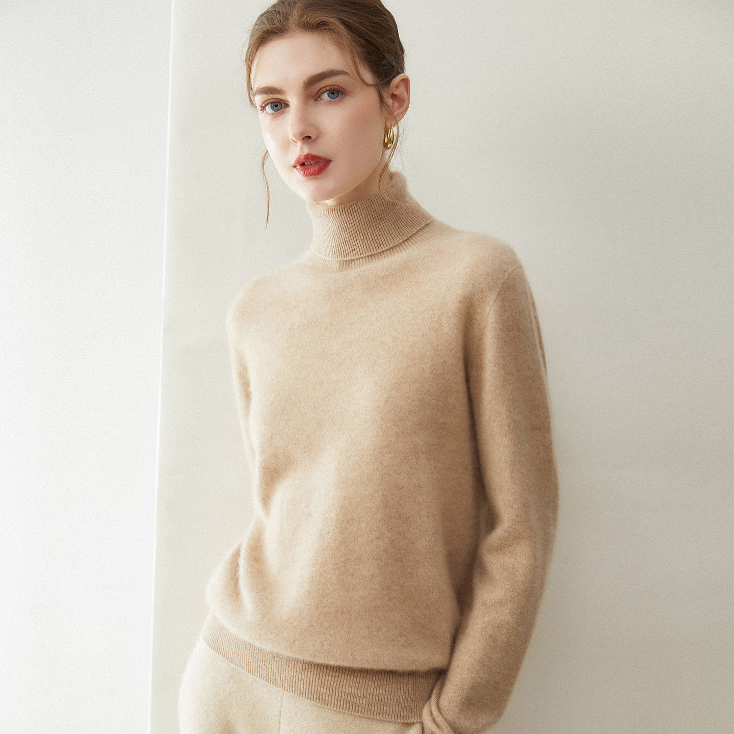 亲肤BABY柔软高翻领100%山羊绒衫女纯色针织衫内搭羊毛毛衣打底衫,女装/女士精品,羊绒衫,淘宝优惠券,粉丝福利购,淘宝优惠卷