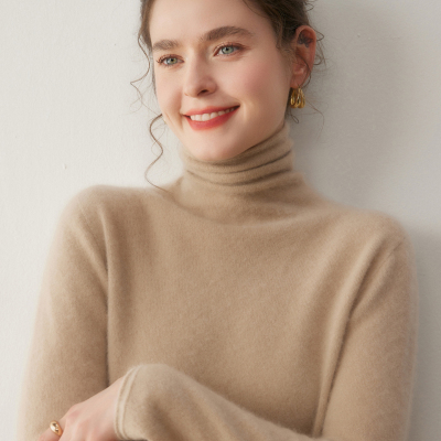 高领山羊绒衫女纯色打底针织衫