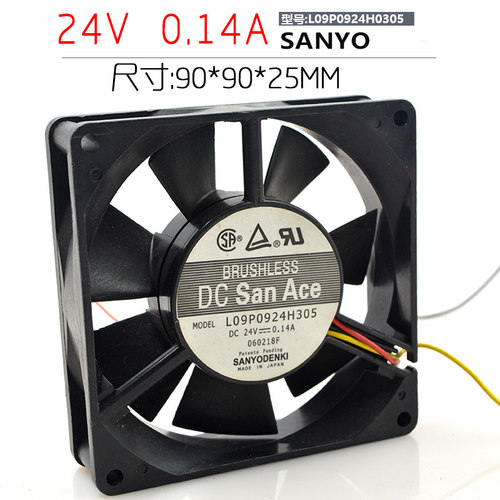 全新山洋9cm9025 24v 0.14a L09P0924H305三线双滚珠散热风扇