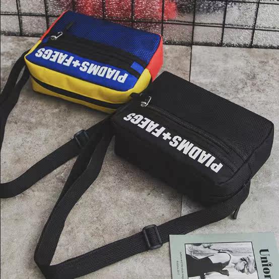 the republic of korea ins Same item Harajuku Street beat Versatile Cool Black and white grid Disco dancing Inclined shoulder bag mobile phone Bag men and womenin the Leather/Lady bags/Men's bag, Ms. bags  category - from Buy2taobao.com to provide professional Taobao agent buy service