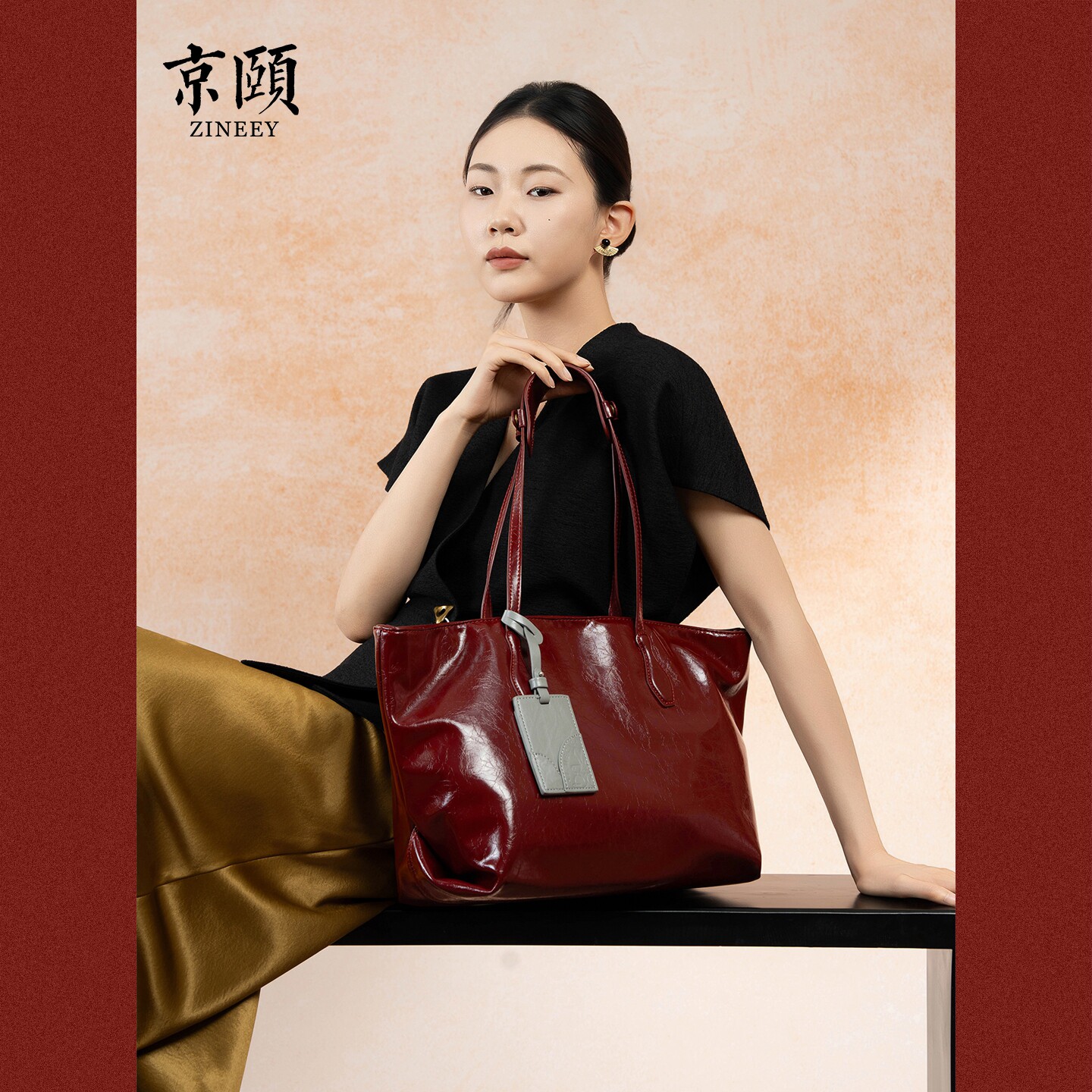 油蜡皮小众托特包女包2026新款大容量通勤包新娘结婚包通勤两用包