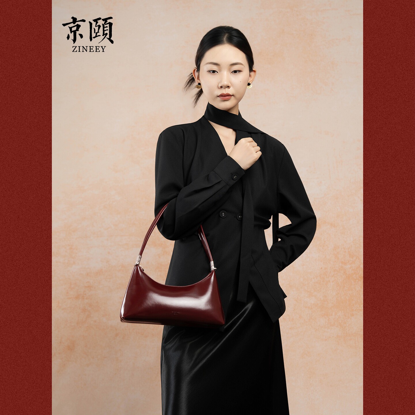 安可拉红亮面法棍腋下包2026新款高级感通勤日常手提斜挎女包包