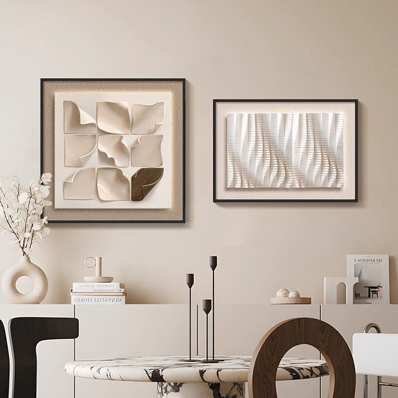 极简艺术餐厅装饰画抽象客厅背景墙挂画简约高级感组合卧室床头画