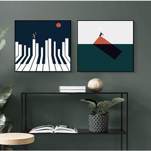 艺术空间儿童房装饰画现代简约男孩女孩卧室卡通抽象挂画客厅壁画