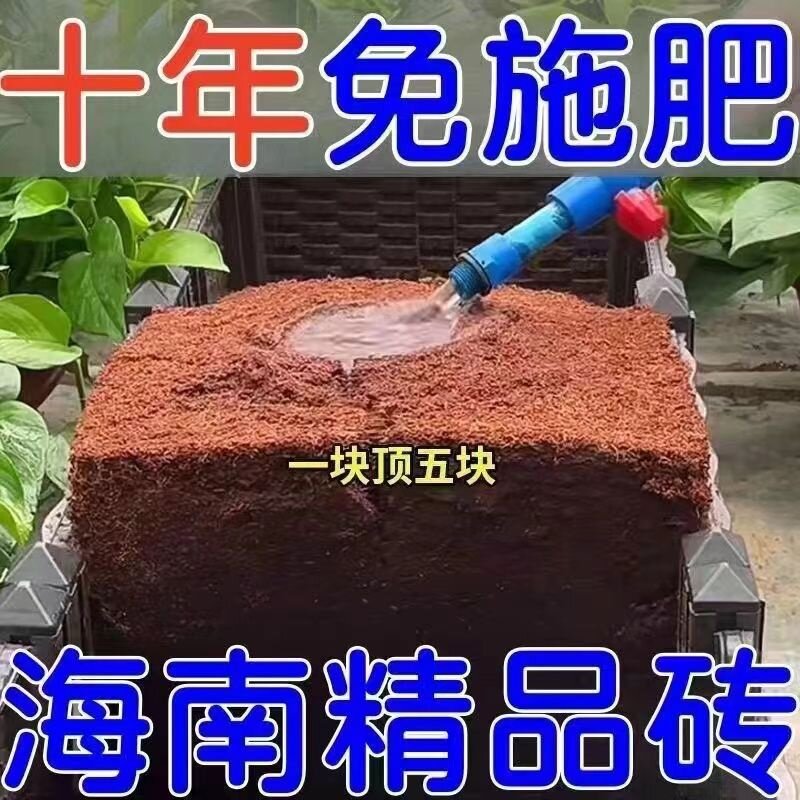 泡发9斤大椰砖进口椰砖椰土椰糠砖种菜无菌营养土绿萝土椰糠包邮