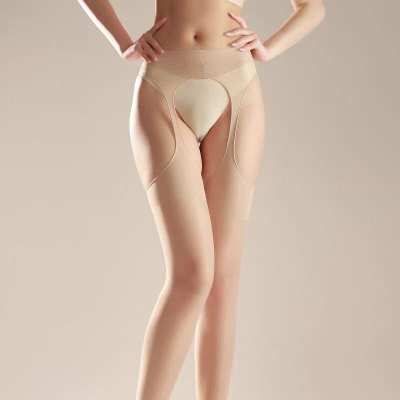 四面镂空丝袜女士性感美腿吊带袜免脱大码开档丝袜超薄连裤袜耐穿