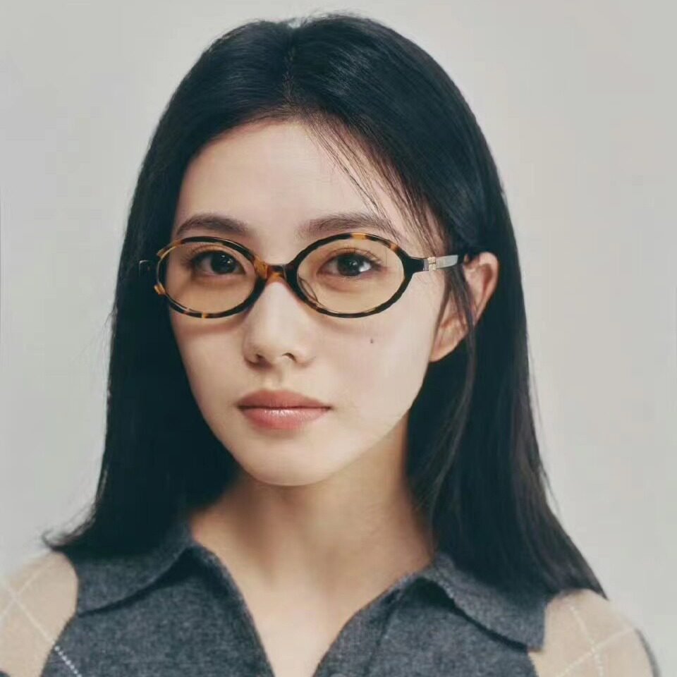 张元英同款眼镜框近视书呆子眼镜椭圆小框眼镜大牌素颜镜框防蓝光