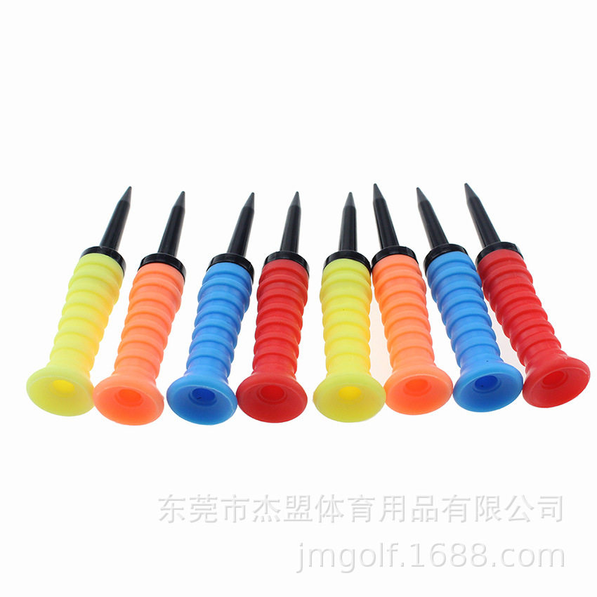 新款高尔夫弹力球TEE球钉软胶套塑料球托弹性限位5色选择弹性球钉