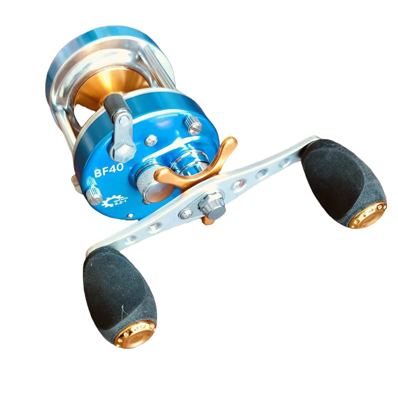 跨境抛投鼓式轮全金属雷强路亚轮船钓海钓轮7轴BF40 50 60左右手