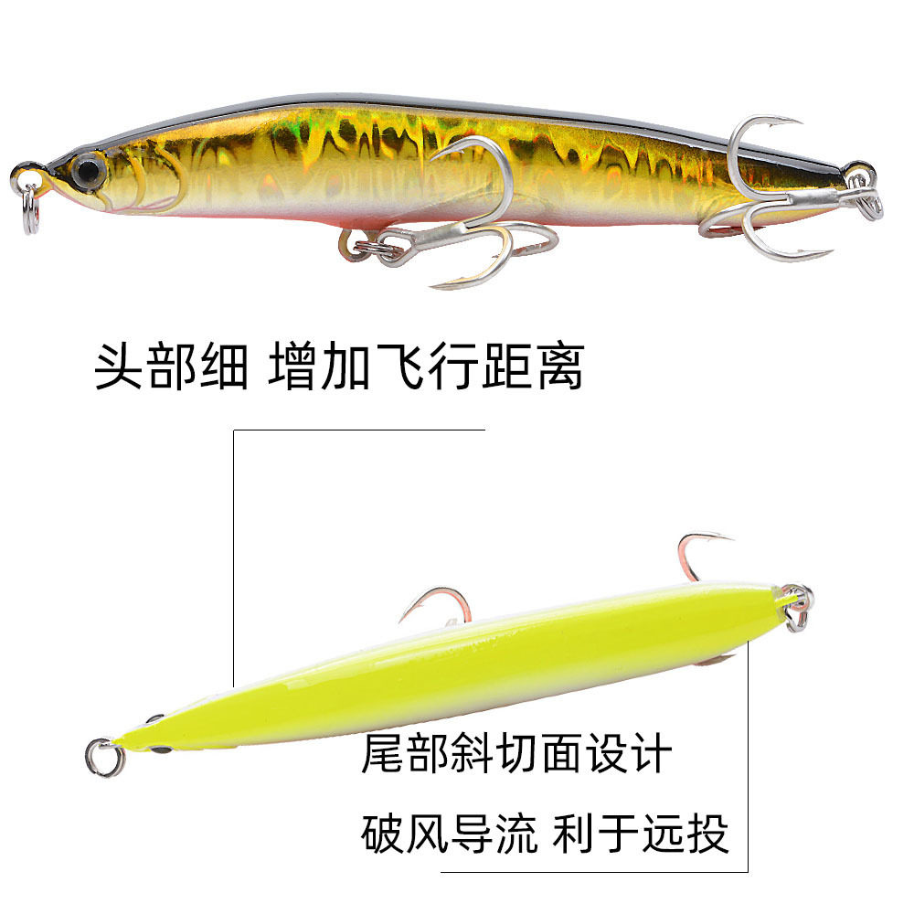 颤沉铅笔路亚饵假饵硬饵远投19G/14G奥金钩沉水白条翘嘴鱼饵鱤