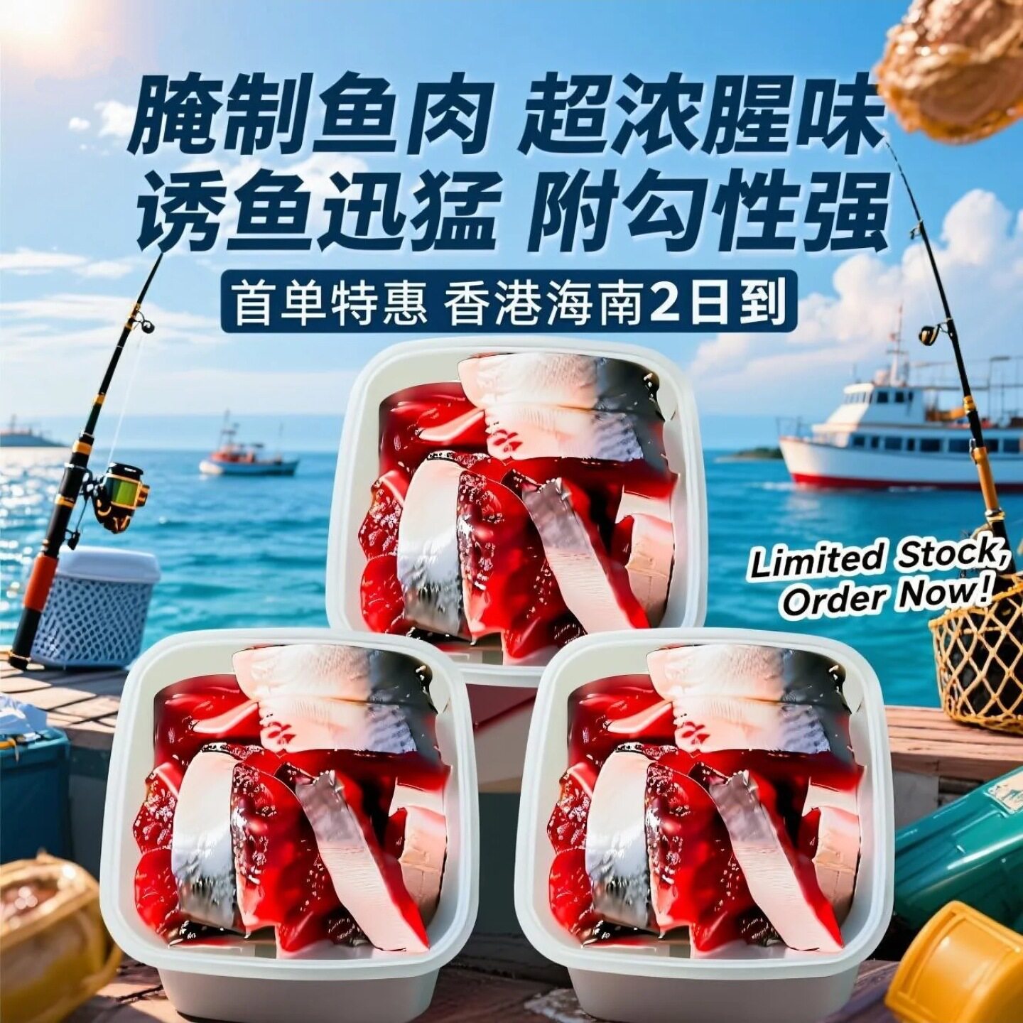 秘制温鱼肉矶软饵钓鱼饵姑海钓虾饵船钓南极虾饵料沙丁