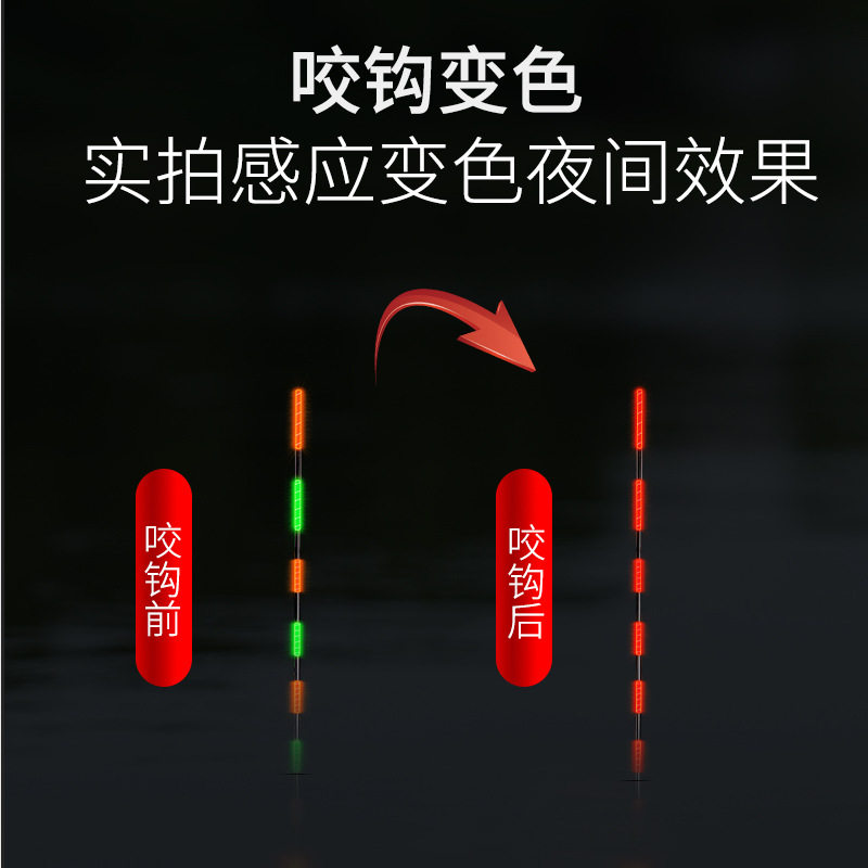 齐手夜光漂咬钩变色电子漂日夜两用高亮醒目浮漂高灵敏鲫鱼鲤鱼漂