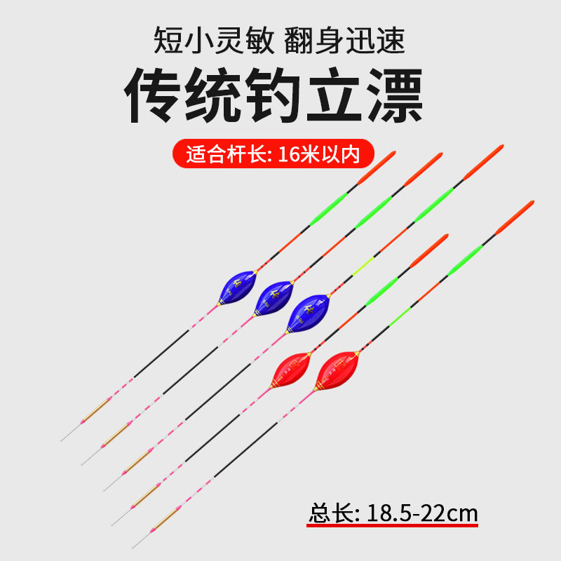 传统钓立漂台州漂短漂醒目加粗尾浮漂纳米浅水鱼漂高灵敏鲫鱼漂