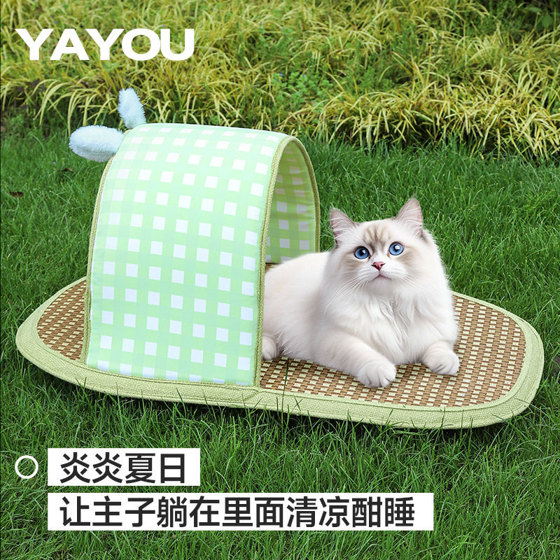 夏季狗窝凉席猫垫子藤席猫窝夏天降温宠物冰垫凉垫狗狗睡垫猫咪用