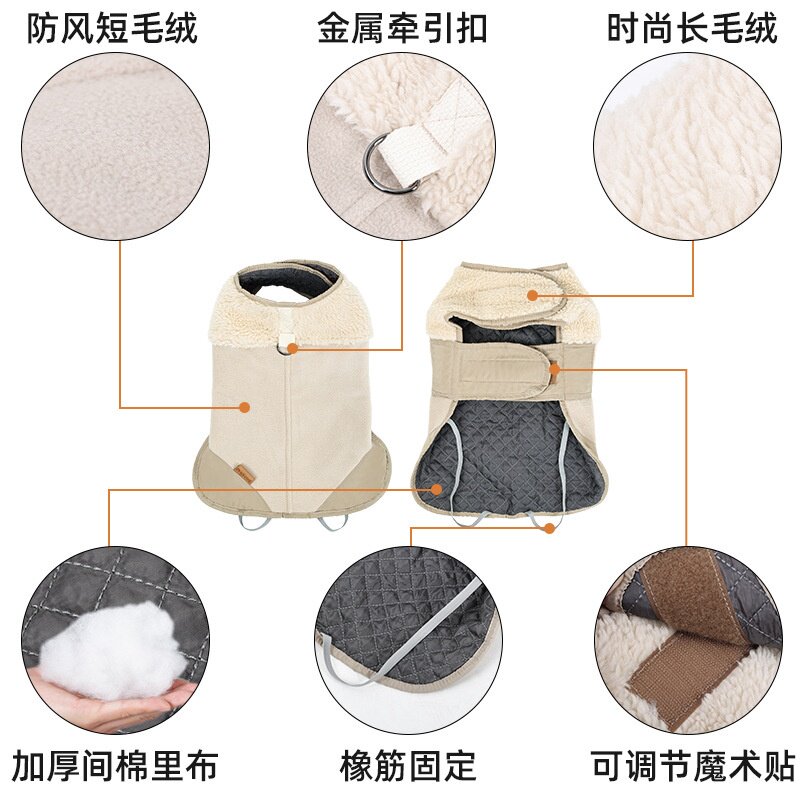 宠物秋冬厚款短袖防风可调节羽绒棉服保暖双面穿马甲宠物衣服批发