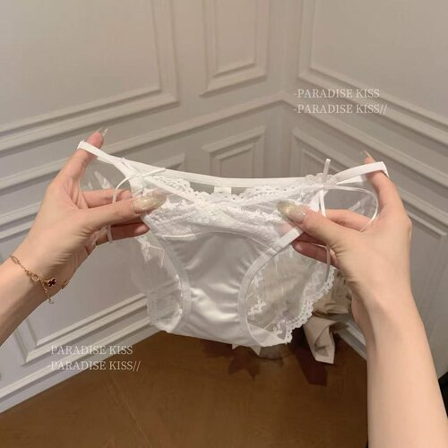 2条装R157日系纯欲精美高档女士性感缎面蕾丝内裤蝴蝶结舒适透气
