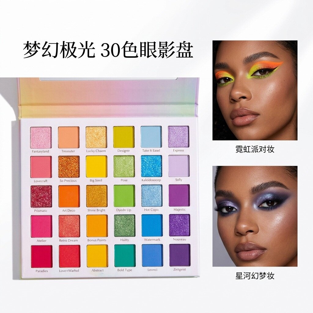 MGL30色彩虹眼影套装 彩妆多样珠光细闪哑光舞台妆糖果亮片眼影盘