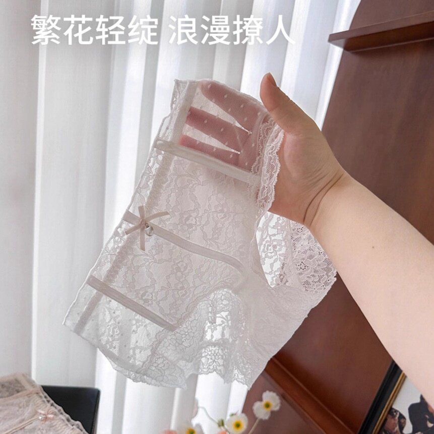 正品性感纯欲内裤女蕾丝柔美系棉全棉裆朦胧网纱女士短裤女生