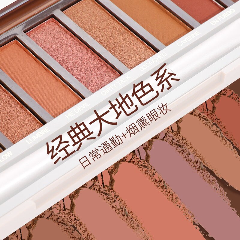 跨境nakedoly12色眼影盘闪粉高光持妆欧美大地色彩妆书盘一件代发