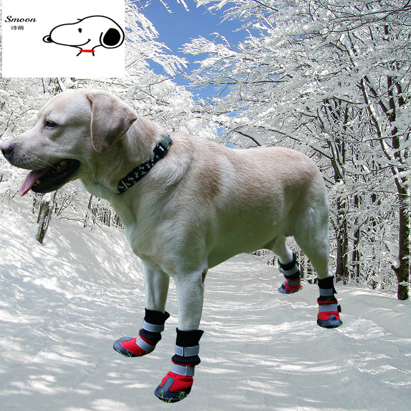 跨境经典狗狗长筒鞋子中大型犬金毛萨摩耶大狗鞋 宠物耐磨雪地靴