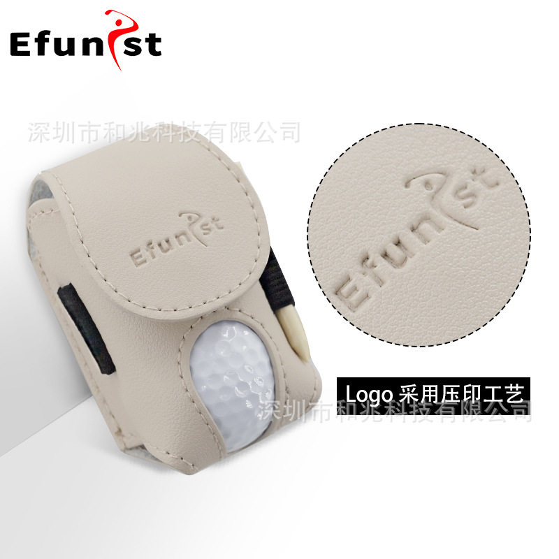 高尔夫球包新款挂腰式双球包背后带夹子可旋转小球袋PU材质配球钉