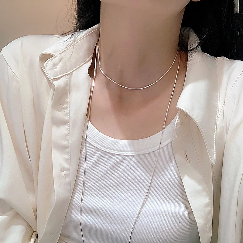 韩版长款蛇骨链裸链简约项链女ins时尚气质百搭高级感新潮毛衣链