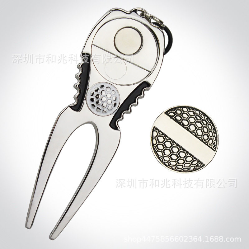 高尔夫果岭叉 方向标果岭叉球场用品 练习品铝合金不生锈配件