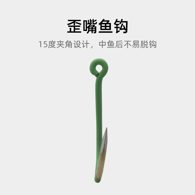 夜光管付千又歪嘴鱼钩带圈环带孔矶钓海钓钩有倒刺三角牙大物钩子