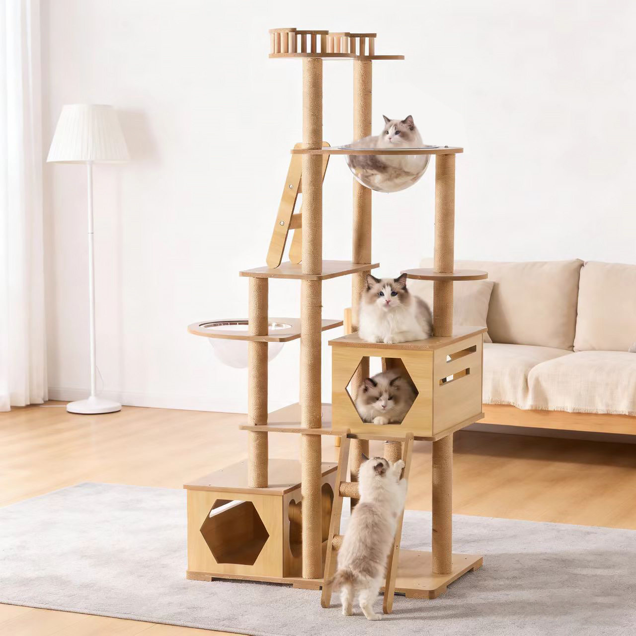 猫咪爬架子猫窝树抓板柱跳台宠物用品玩具加大型号外贸一件代批发