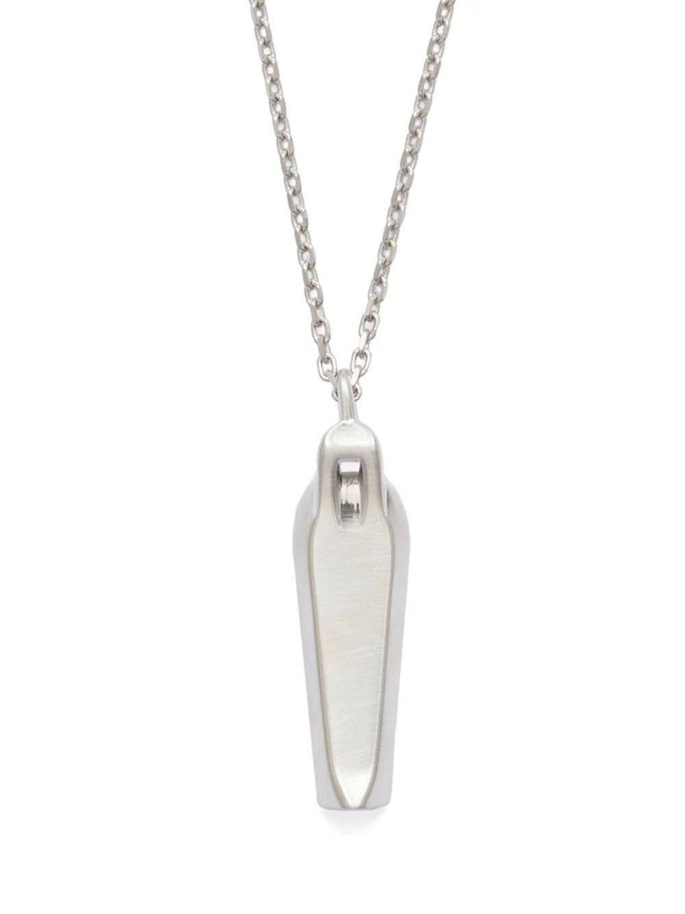 -Wr-Independent Ro Style New arrival Stone Coffin Necklace Silver and Black Two-Tone Stylish Minimalist European and American Men's and Women's Summer Accessories