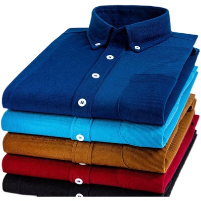 现货长袖灯芯绒衬衫男士衬衣