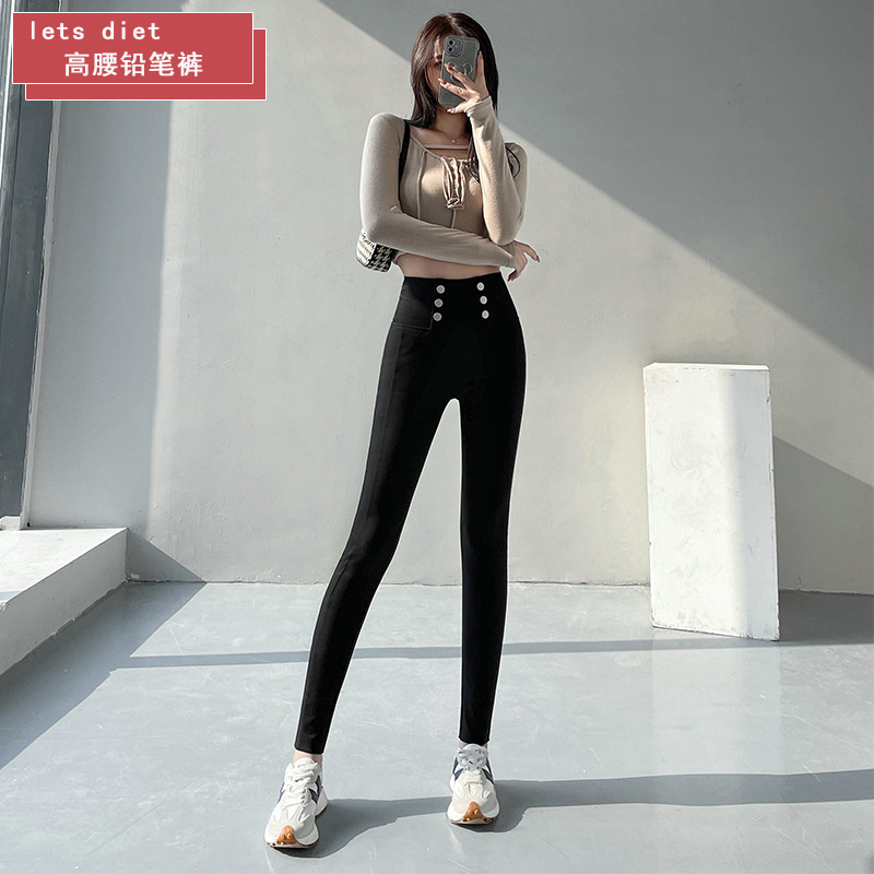 9分薄款弹力修身显瘦提臀收腹