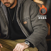 马登工装 美式 复古J141连帽夹克棉服羊羔毛加绒保暖帆布外套男秋冬