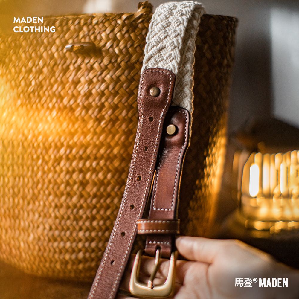 马登复古植鞣头层真牛皮细款小皮带牛仔裤简约装饰收腰编织腰带女