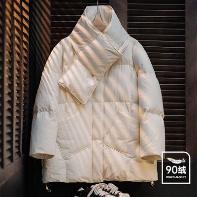 马登女装围脖云朵棒球领羽绒服