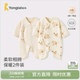 童泰新生婴儿连体衣秋冬季 保暖宝宝衣服初生儿纯棉蝴蝶哈衣2件装
