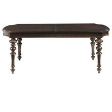 美式实木罗马柱雕花胡桃木色可伸缩时尚复古高端设计餐桌餐椅组合