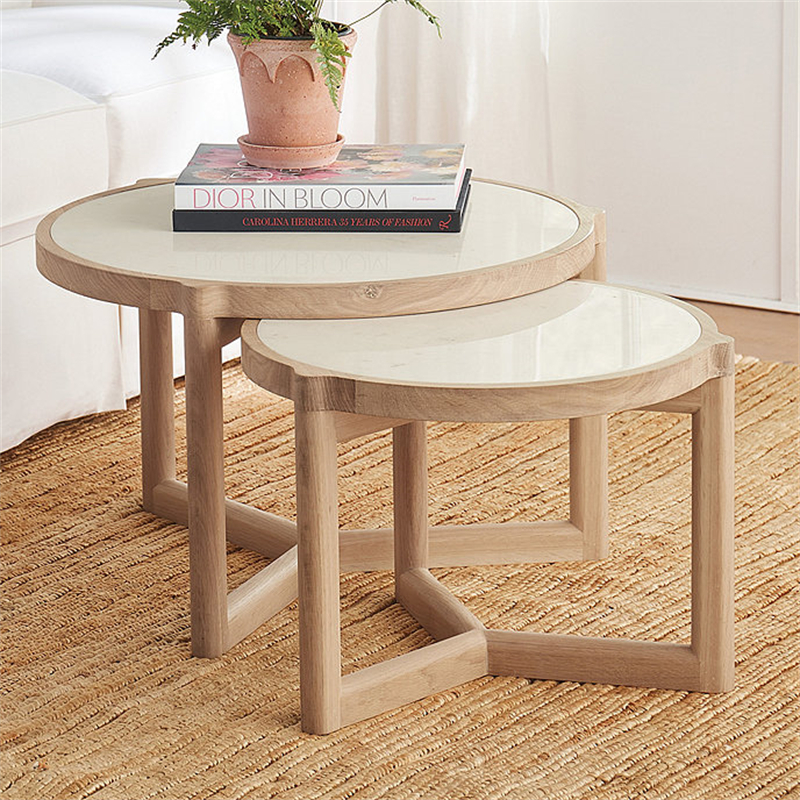 北欧时尚简约现代实木茶几小户型客厅家用原木咖啡桌边几出口定制