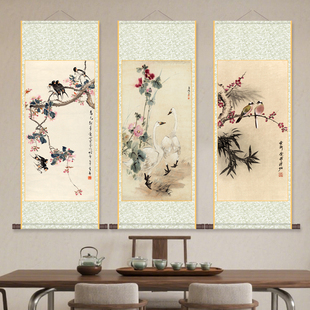 前程似锦启功花鸟画齐白石励志图书房办公室挂画绿竹国画名家字画