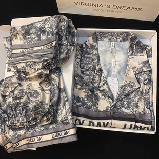 男士睡衣夏季冰丝三件套高级感2025年新款夏天男款丝绸家居服套装