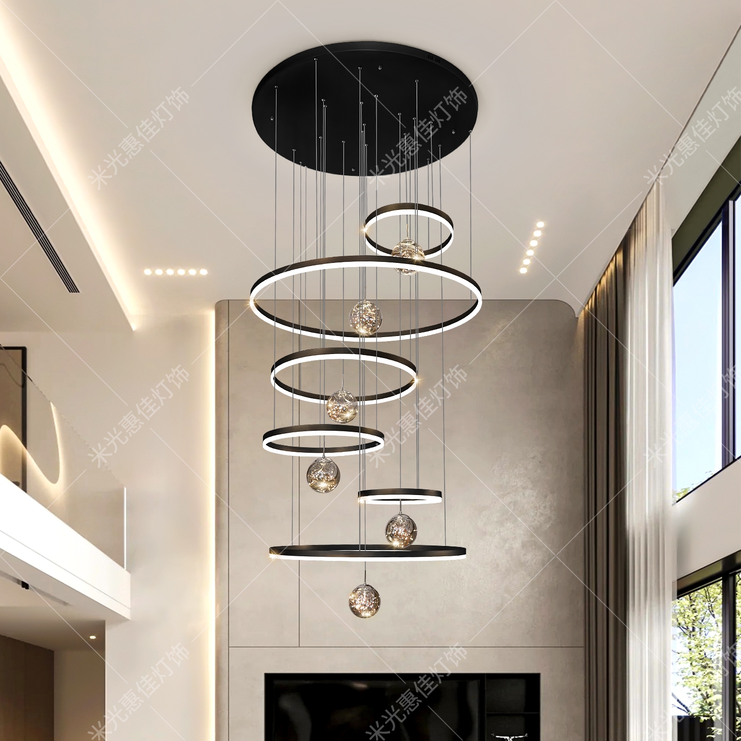 复式楼大吊灯轻奢别墅大厅主灯