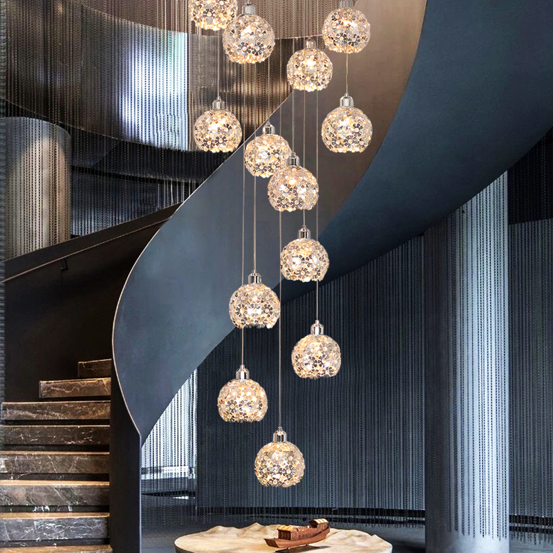 复式楼大吊灯别墅楼梯长吊灯