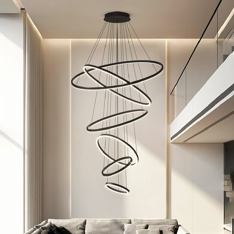 挑空别墅复式楼大吊灯客厅灯主灯