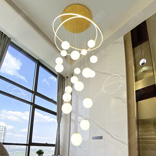 别墅客厅挑空大吊灯楼梯间专用灯