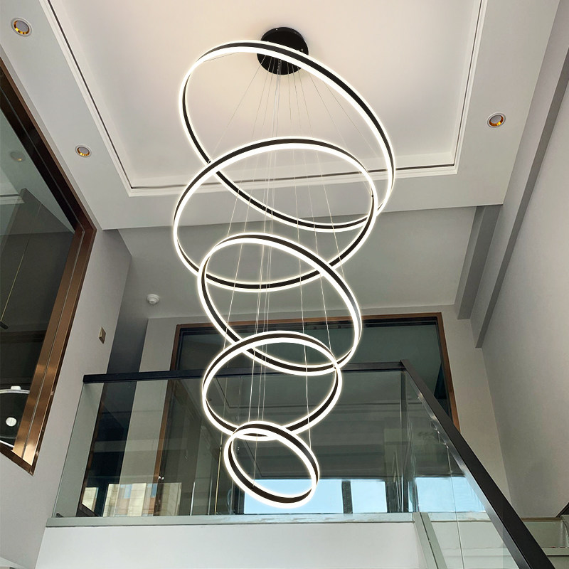 别墅复式楼客厅大吊灯挑高小loft公寓中空主灯现代极简挑空大厅灯,家装灯饰光源,LOFT/复式住宅/楼梯吊灯,淘宝优惠券,粉丝福利购,淘宝优惠卷