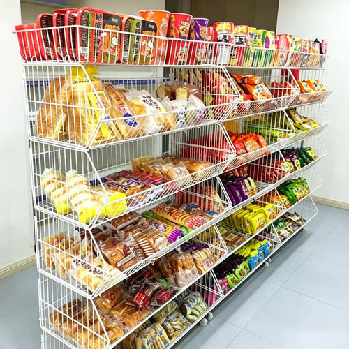 超市货架斜口篮零食叠笼玩具移动