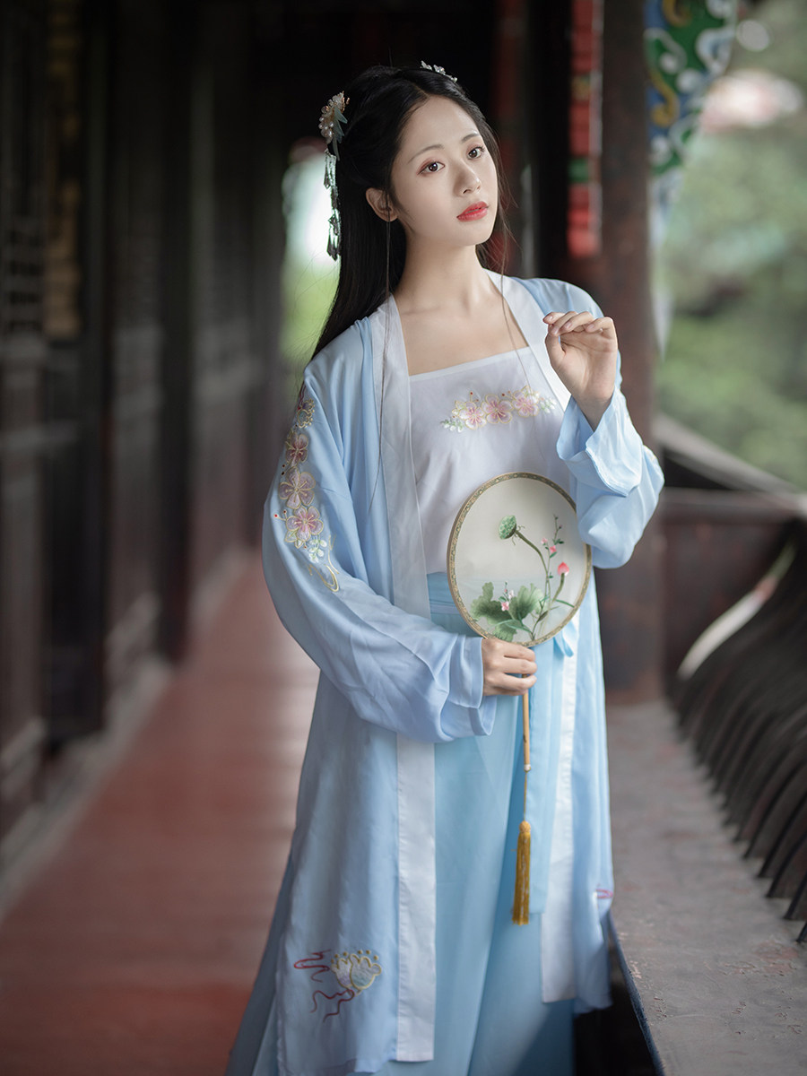 宫池原创汉服女装非古装日常中国风褙子吊带改良宋裤春夏短袖