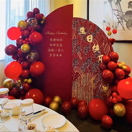 爸爸妈妈60生日背景KT板定制708090岁中式红色喜庆背景板装饰布置