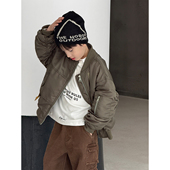 简约款 韩版 宽松休闲绗棉棉服保暖外套 新款 儿童棉衣夹克2025冬装